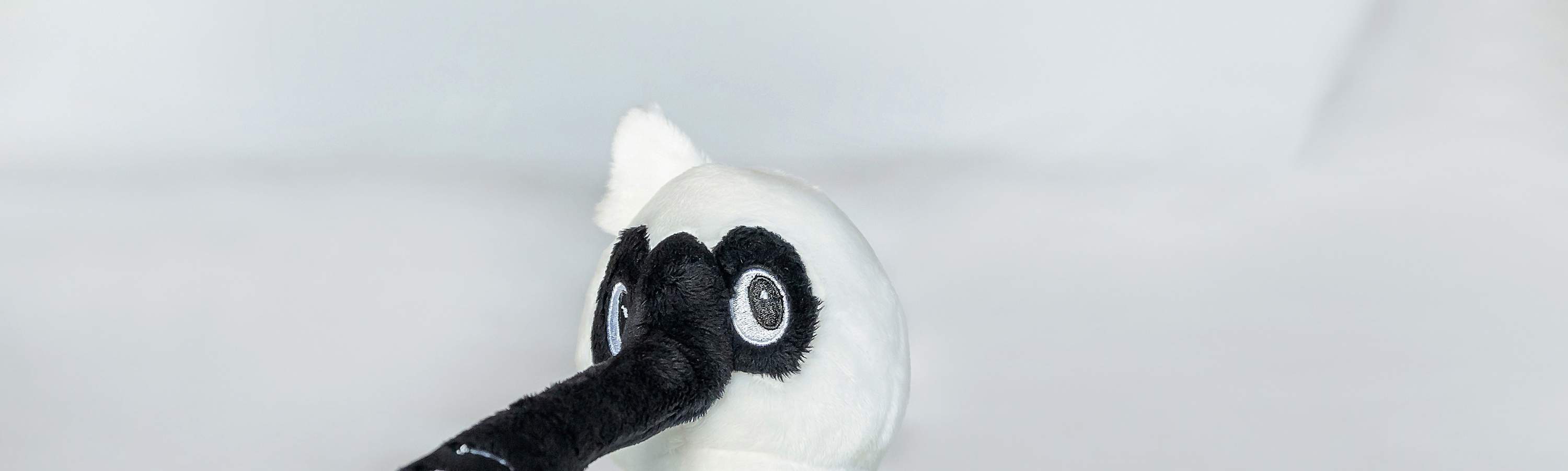 Arrival gift: Black-faced Spoonbill plush toy